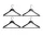 Smooth Coat Hanger Slim with Bar set of 4 pcs, black